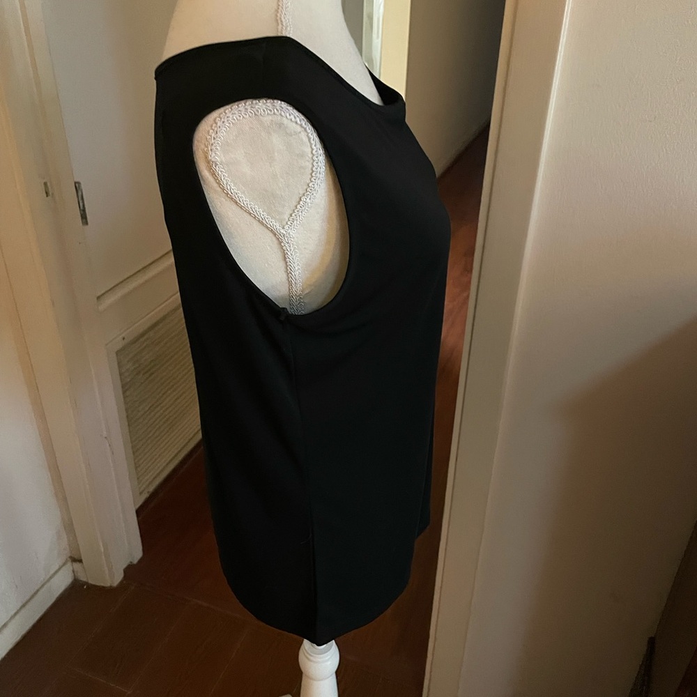 Amanda Smith black basic tank top Size medium polyester round neck sleeveless - Picture 5 of 11
